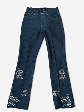 Guess Dark Blue Straight Leg Jeans with Silver Studs